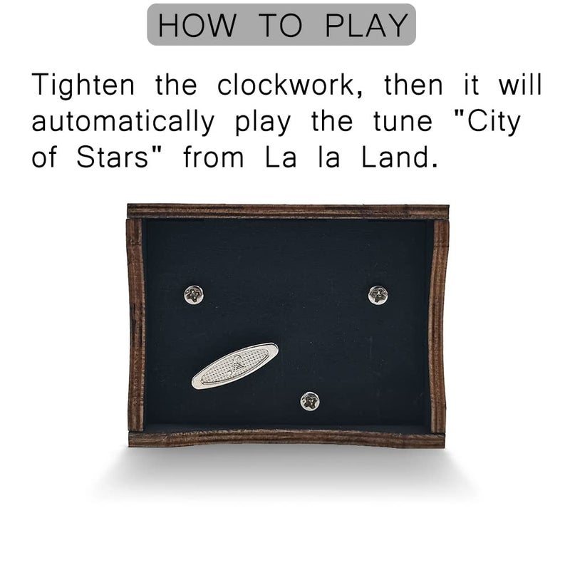 Sooharic La La Land Music Box Wind Up, 18 Note Mechanism Antique Carved Music Box (La La Land) - Image 4